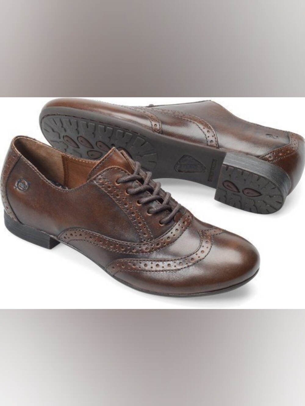 Born Women's Brown Leather Wingtip Loafers
